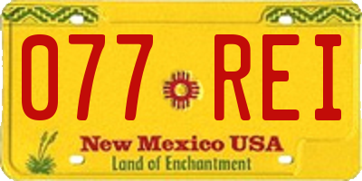 NM license plate 077REI