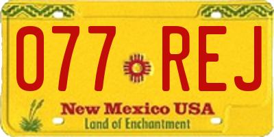 NM license plate 077REJ
