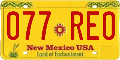 NM license plate 077REO