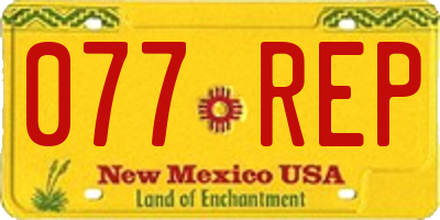 NM license plate 077REP