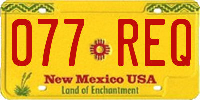 NM license plate 077REQ