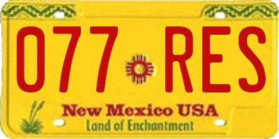 NM license plate 077RES