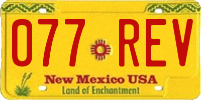 NM license plate 077REV