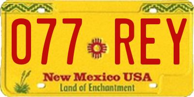 NM license plate 077REY