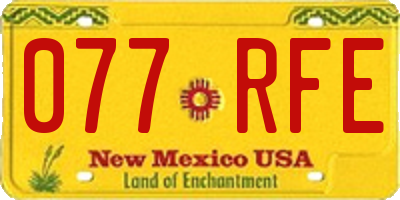 NM license plate 077RFE