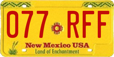 NM license plate 077RFF