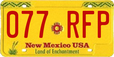NM license plate 077RFP