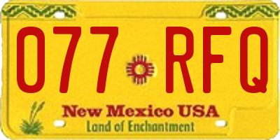 NM license plate 077RFQ