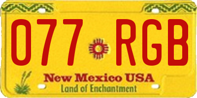 NM license plate 077RGB