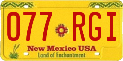 NM license plate 077RGI