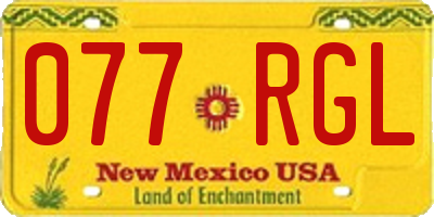 NM license plate 077RGL