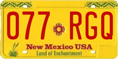 NM license plate 077RGQ