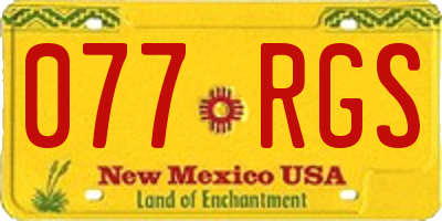 NM license plate 077RGS