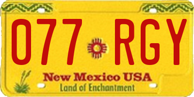 NM license plate 077RGY