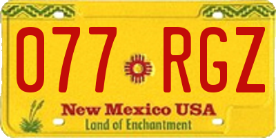 NM license plate 077RGZ
