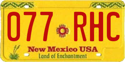 NM license plate 077RHC