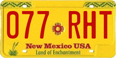 NM license plate 077RHT