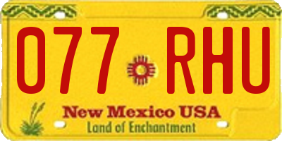 NM license plate 077RHU