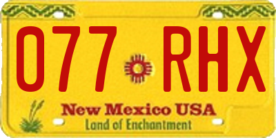 NM license plate 077RHX