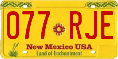 NM license plate 077RJE