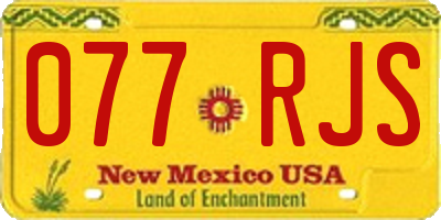 NM license plate 077RJS