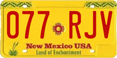 NM license plate 077RJV