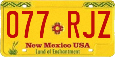 NM license plate 077RJZ