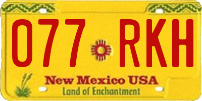 NM license plate 077RKH