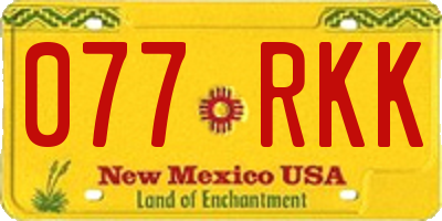 NM license plate 077RKK
