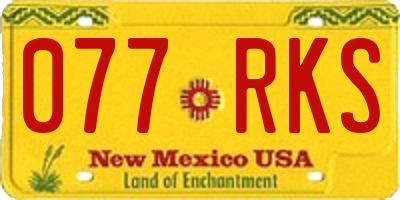 NM license plate 077RKS