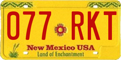 NM license plate 077RKT