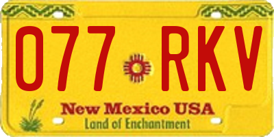 NM license plate 077RKV
