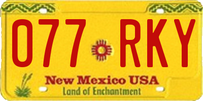NM license plate 077RKY