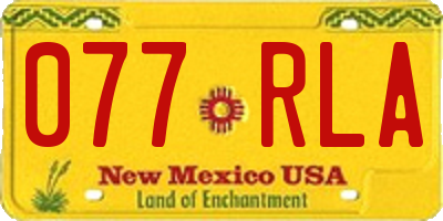 NM license plate 077RLA