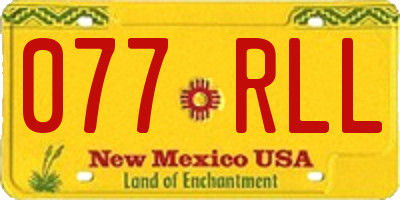 NM license plate 077RLL
