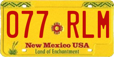 NM license plate 077RLM