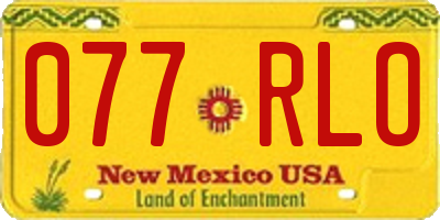 NM license plate 077RLO