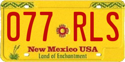 NM license plate 077RLS