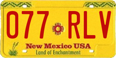 NM license plate 077RLV