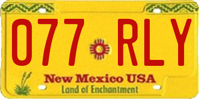 NM license plate 077RLY