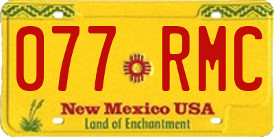 NM license plate 077RMC