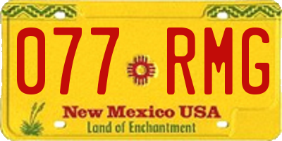 NM license plate 077RMG