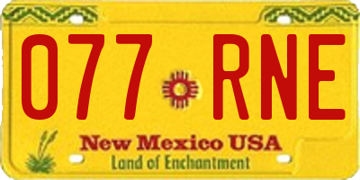 NM license plate 077RNE
