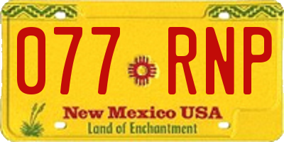NM license plate 077RNP