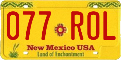 NM license plate 077ROL