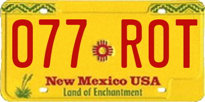NM license plate 077ROT