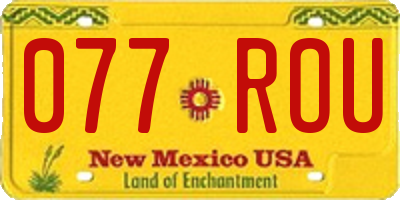 NM license plate 077ROU