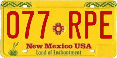 NM license plate 077RPE