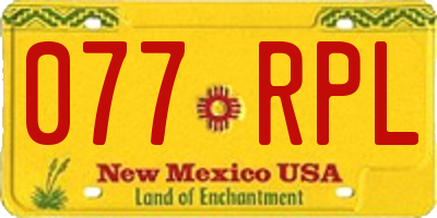 NM license plate 077RPL