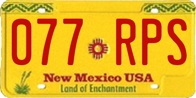 NM license plate 077RPS